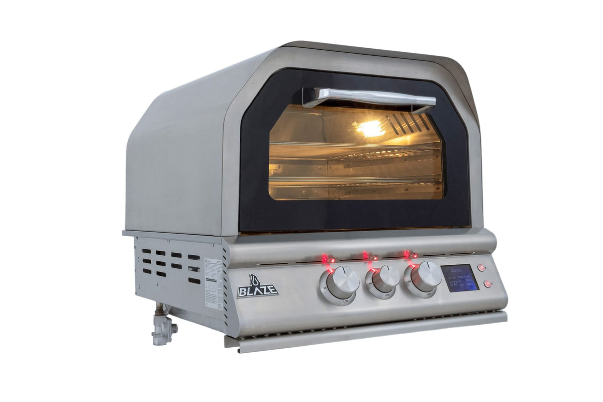 Blaze 26-inch built-in outdoor oven, angled view