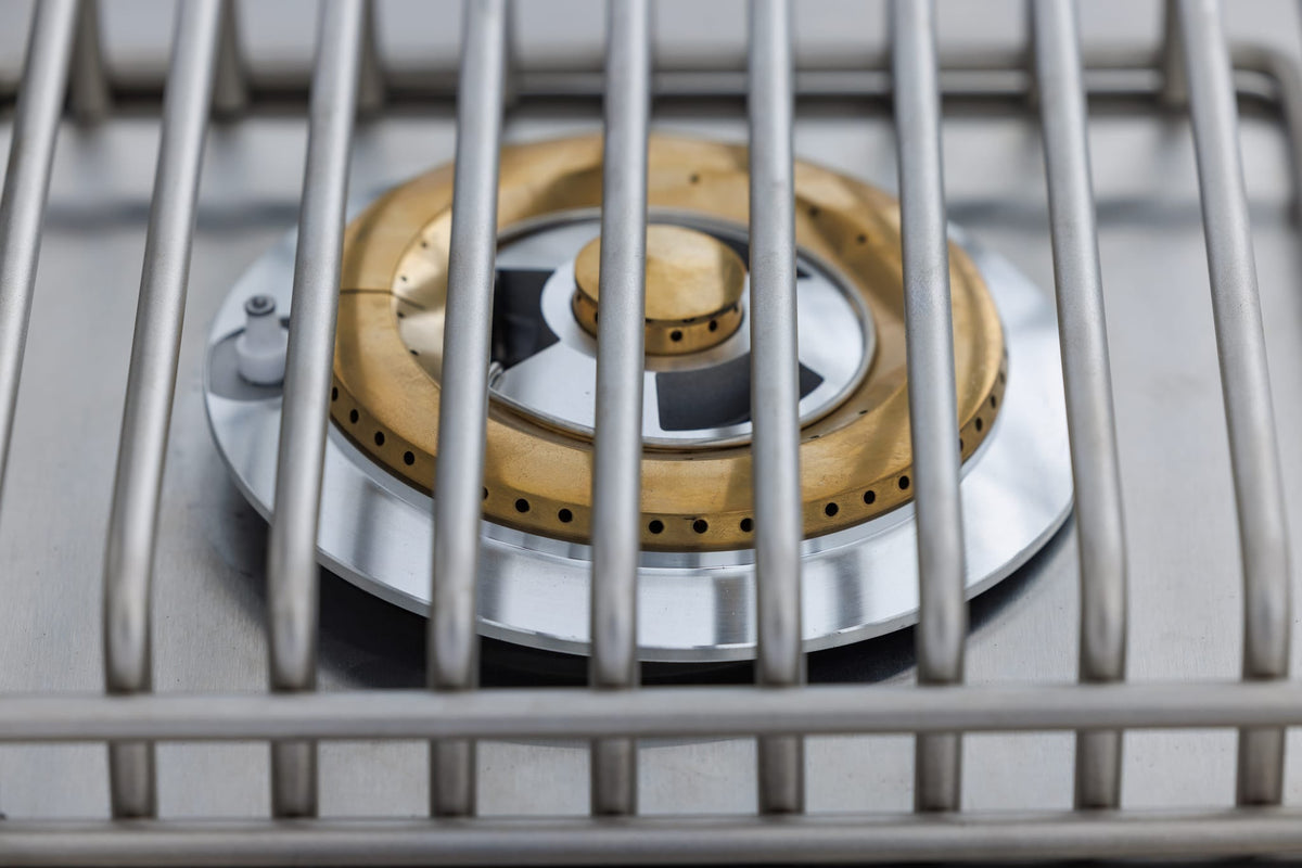 Blaze LTE+ built-in single side burner, brass burner under the grate