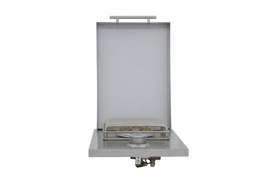 Blaze LTE+ built-in single side burner, stainless lid open
