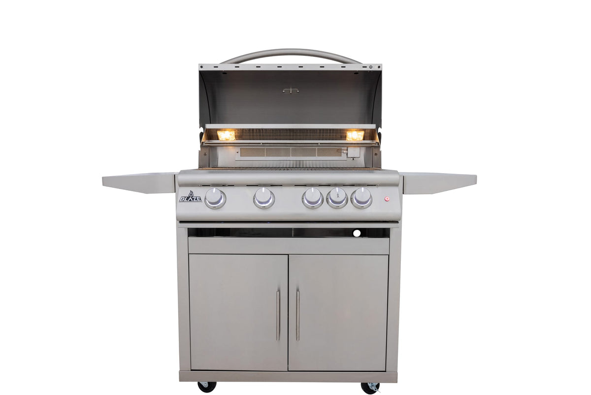 Blaze Premium LTE+ 32-Inch 4-Burner Gas Grill W/ Rear Infrared Burner & Lift-Assist Hood-BLZ-4LTE3+ BLZ-4-CART-SC, view 2