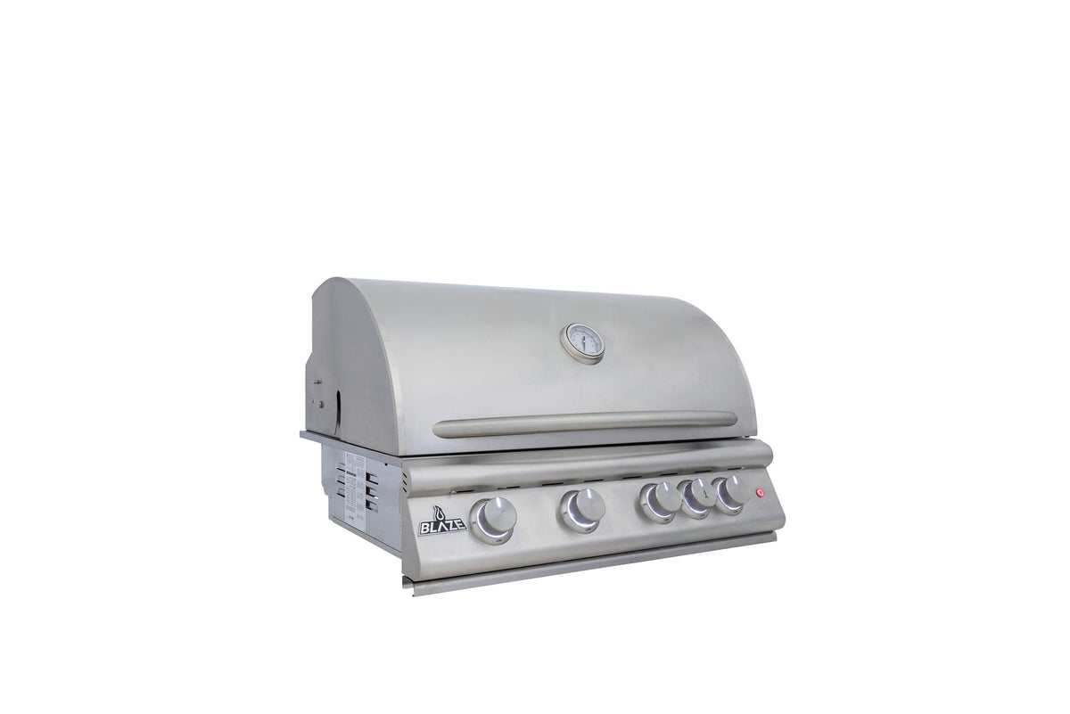 Blaze Premium LTE+ 32-Inch 4-Burner Built-In Gas Grill W/ Rear Infrared Burner & Lift-Assist Hood, view 3