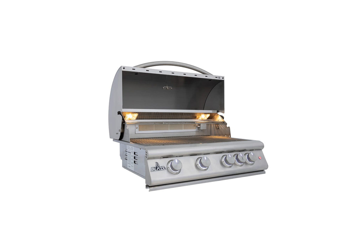 Blaze Premium LTE+ 32-Inch 4-Burner Built-In Gas Grill W/ Rear Infrared Burner & Lift-Assist Hood, view 4
