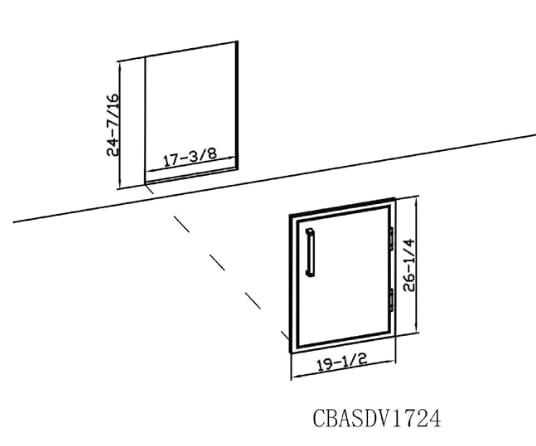 Bonfire CBASDV1724 access door dimension drawing
