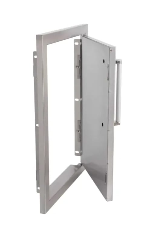 Bonfire CBASDV1420 vertical access door open, angled view