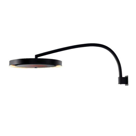 Bromic Eclipse heater on the curved wall mount pole
