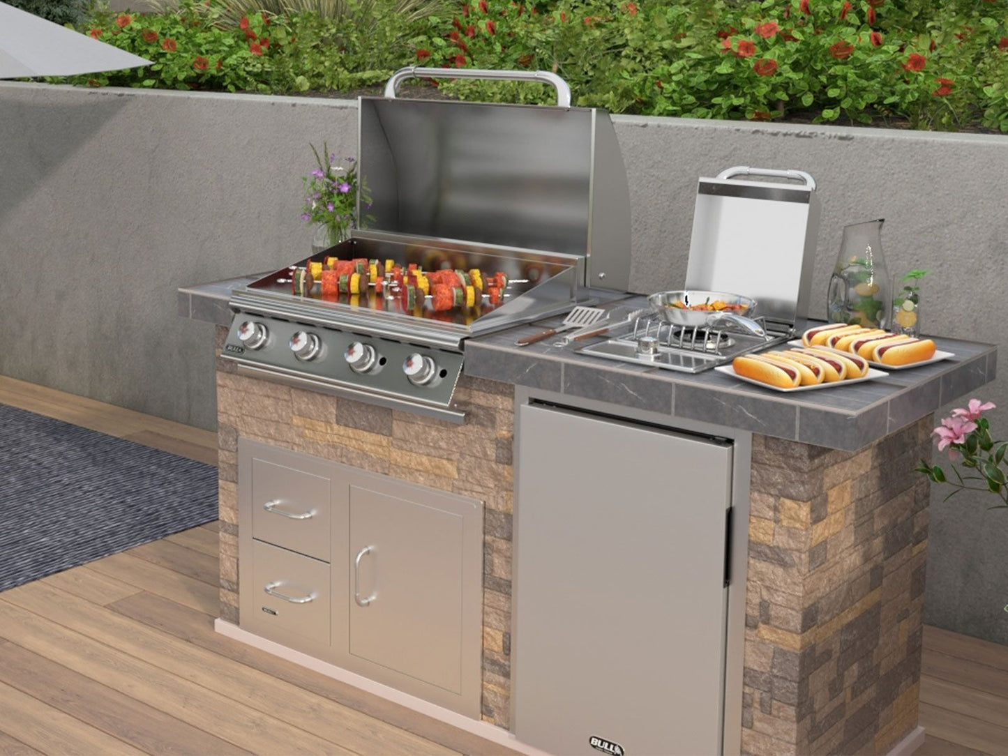 Bull 30-Inch Stainless Steel Griddle - 9200 - Installed