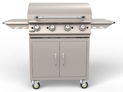 Bull 30-Inch Stainless Steel Griddle with Cart - 7301 - Closed Lid