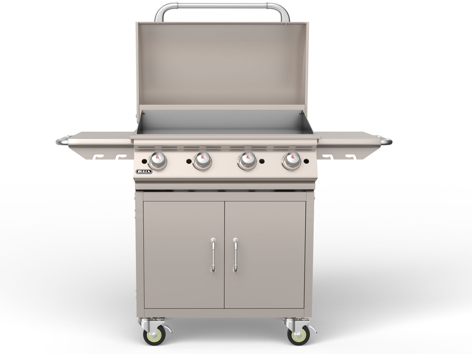 Bull 30-Inch Stainless Steel Griddle with Cart - 7301 - Open Lid