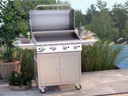 Bull 30-Inch Stainless Steel Griddle with Cart - 7301 - Patio Setting