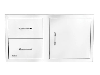 Bull 38-Stainless Steel Reversible Access Door & Double Drawer Combo with Reveal - 55890 - Front View