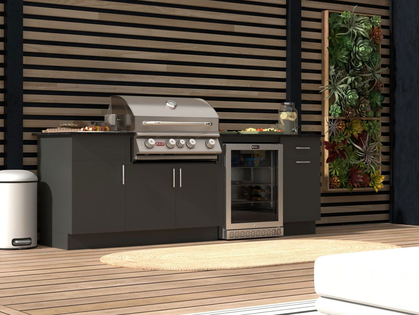 Bull 4.9 Cu. Ft. Premium Outdoor Rated Compact Refrigerator with Glass Door - 13100 Patio Night