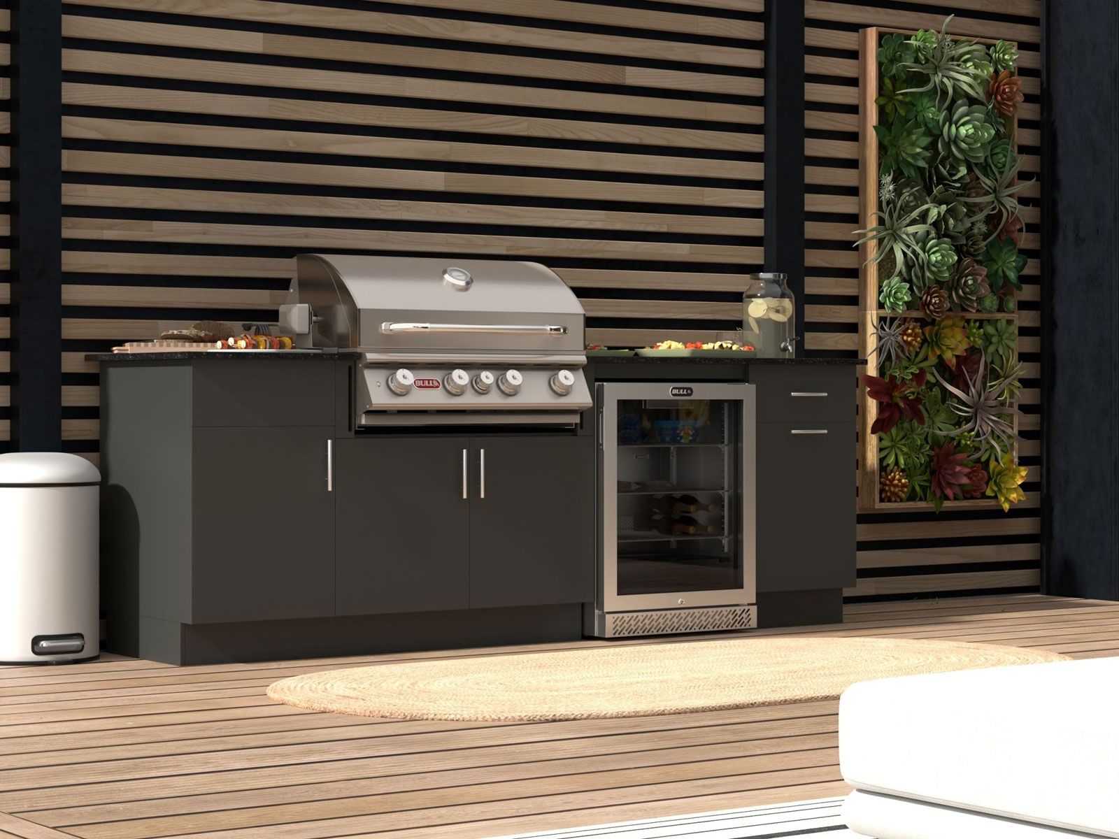 Bull 4.9 Cu. Ft. Premium Outdoor Rated Compact Refrigerator with Glass Door - 13100 Patio Night