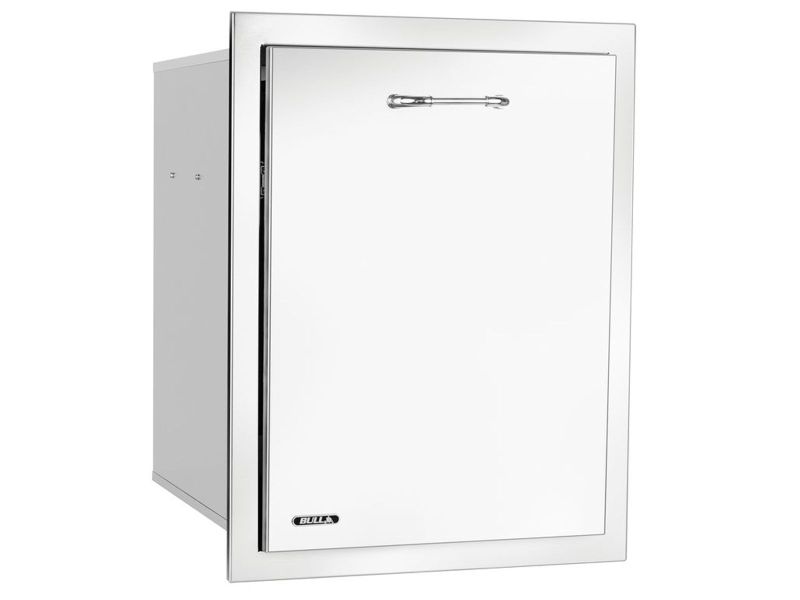 Bull Grills 30-Inch Stainless Steel Double Trash/Recycle Drawer with Reveal - 56950 - Angled