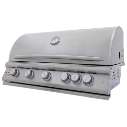 Blaze BLZ-5LTE3 Premium LTE+ 40-Inch 5-Burner Gas Grill With Rear Infrared Burner & Lift-Assist Hood - Front View - Closed - White Background