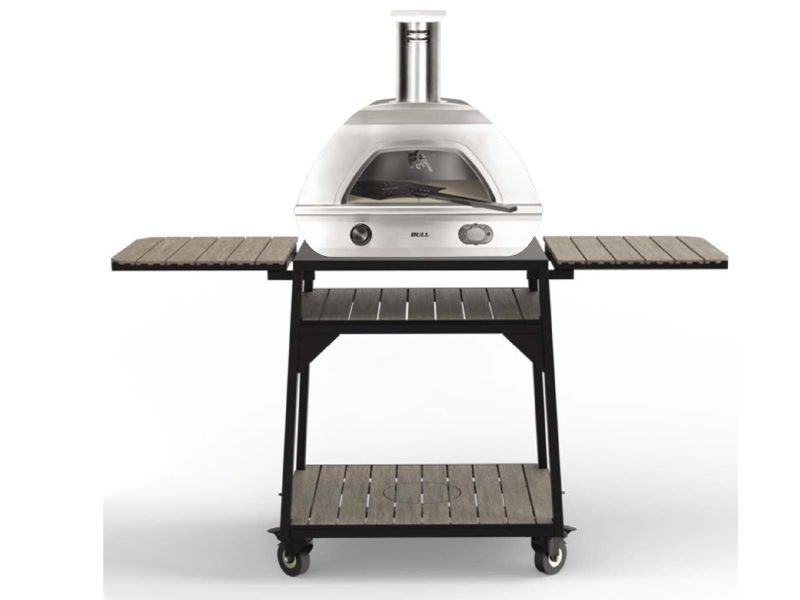 Bull Cart for the Bull Countertop Pizza Oven - 69577 - Oven on Table