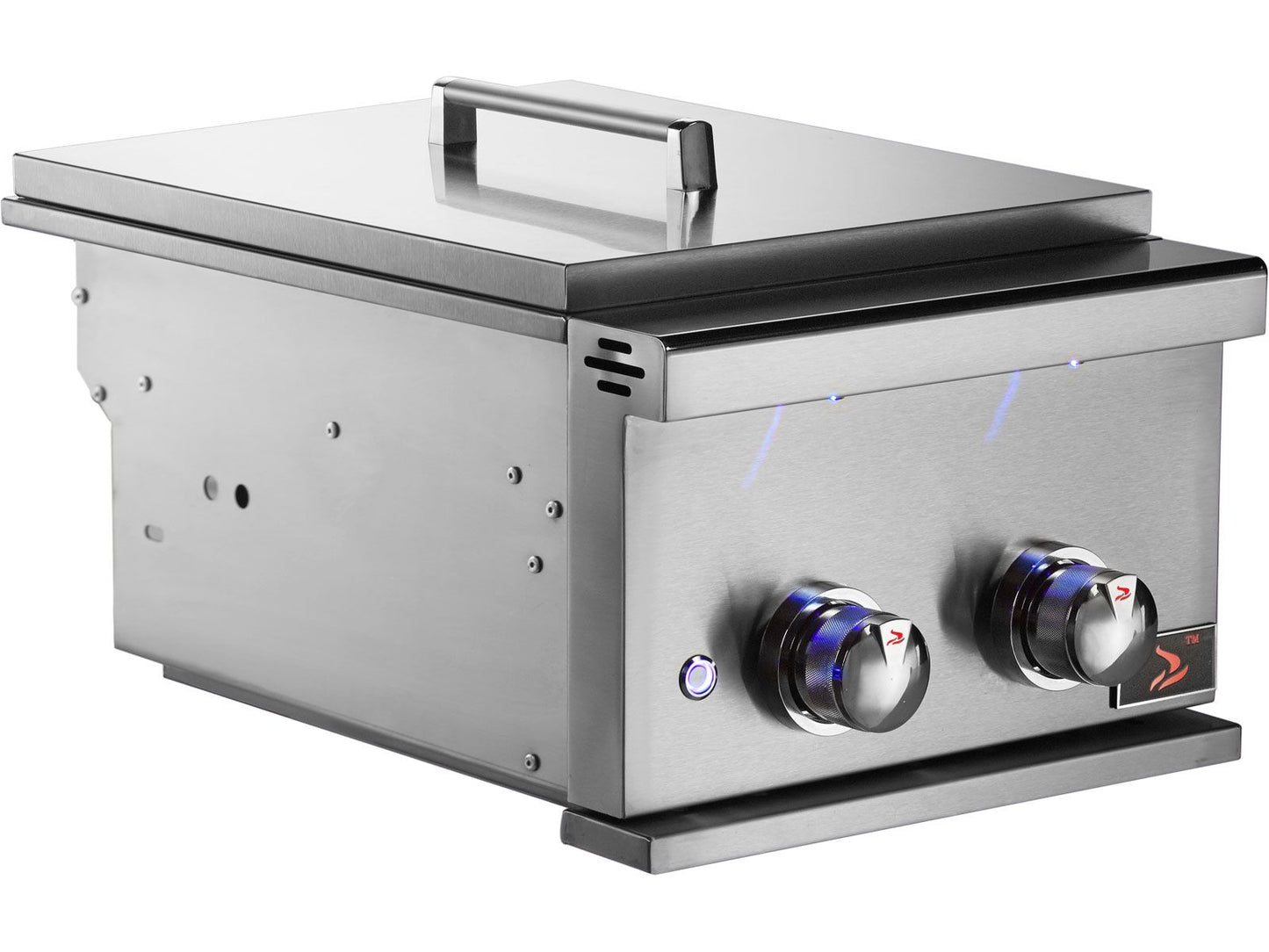Whistler Built-In Gas Power Burner with Lid - CBAPB.500 - Angled View Lid On It