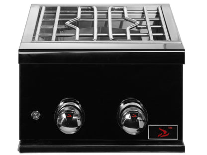 Whistler Built-In Gas Power Burner with Lid - Black Stainless Steel - CBAPB.500-B - Front View