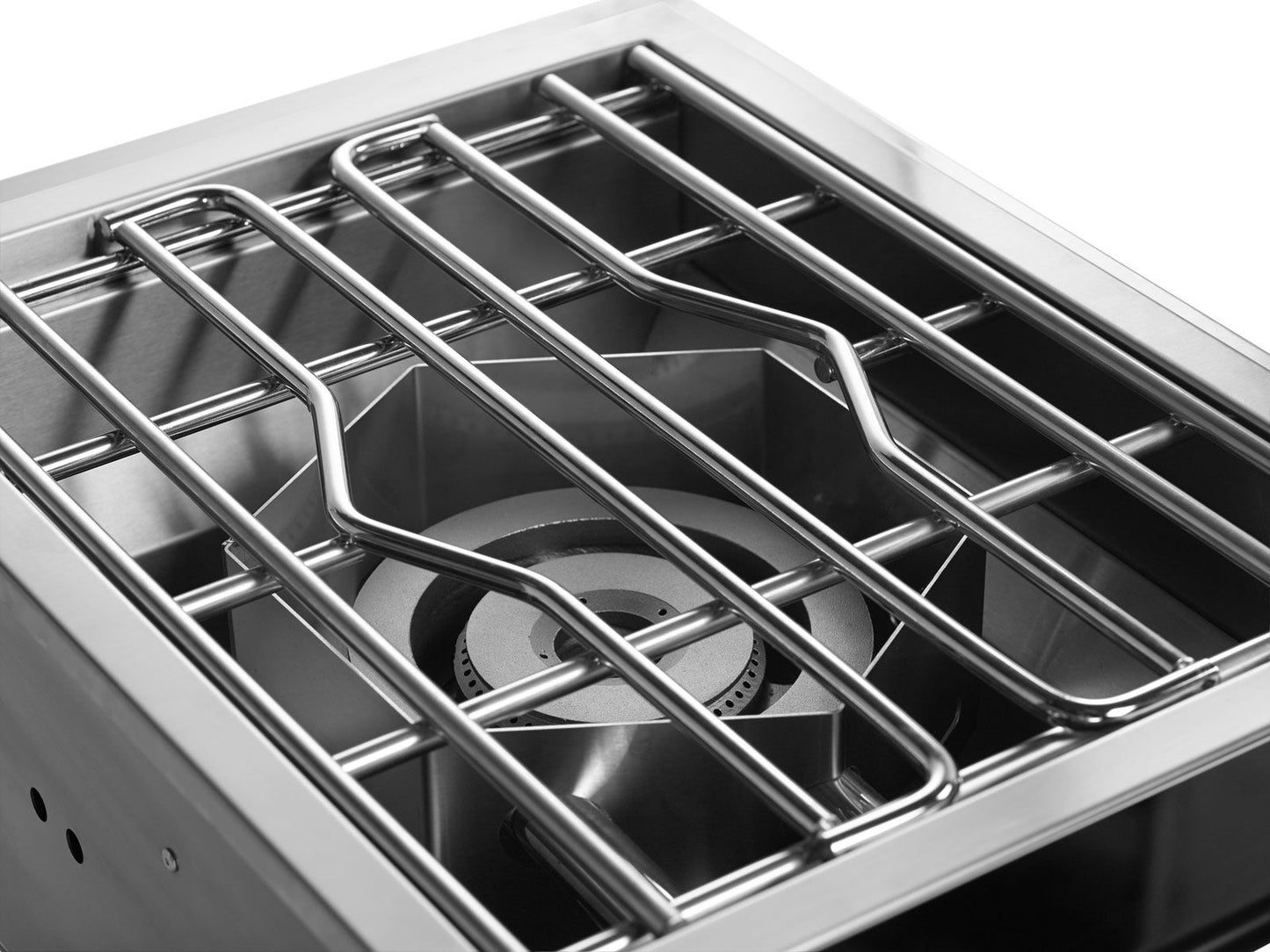 Whistler Built-In Gas Power Burner with Lid - Black Stainless Steel - CBAPB-B - Close Up View
