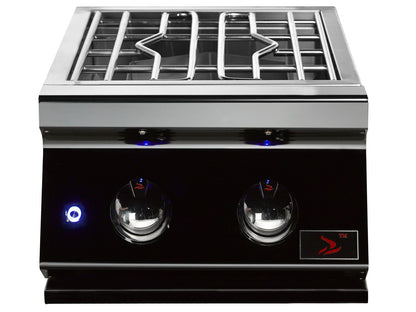 Whistler Built-In Gas Power Burner with Lid - Black Stainless Steel - CBAPB-B - Front White Background