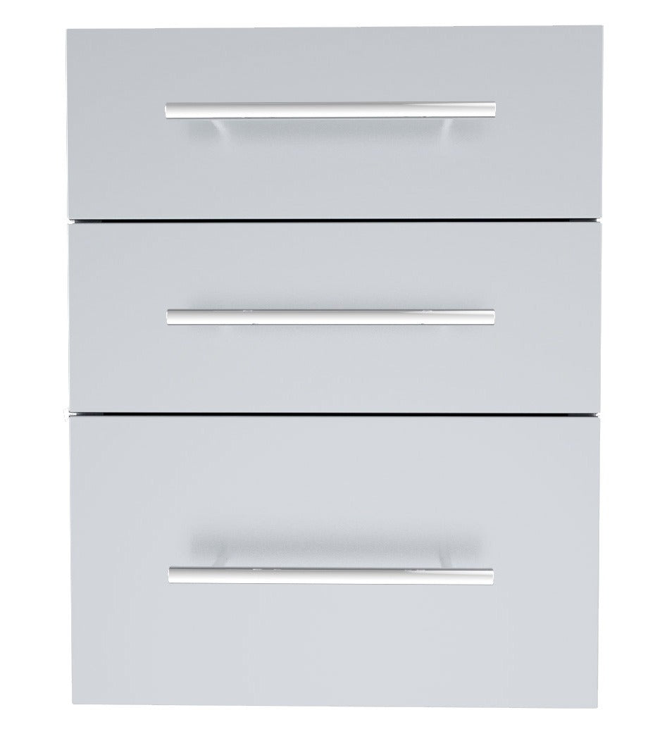 Sunstone Designer Series, Raised Style 18x23-Inch Height Triple Drawer - DE-TD23 - Front View of Triple Drawer Cabinet