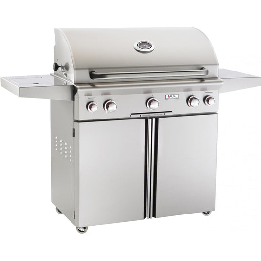 American Outdoor Grill T-Series 36-Inch 3-Burner Freestanding Propane Gas Grill W/ Rotisserie & Single Side Burner - 36PCT