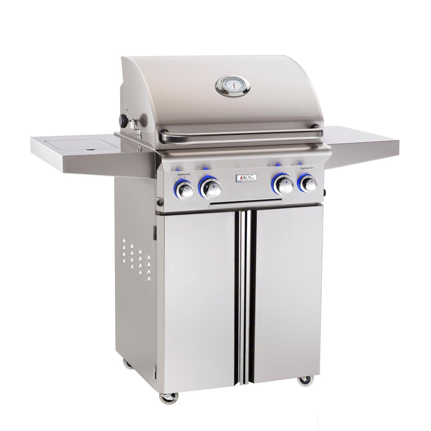 American Outdoor Grill L-Series 24-Inch 2-Burner Freestanding Propane Gas Grill W/ Rotisserie & Single Side Burner - 24PCL