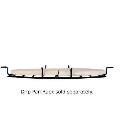 Primo PG00326 Ceramic Heat Deflector Plates For Oval Large - With Drip Pan Rack