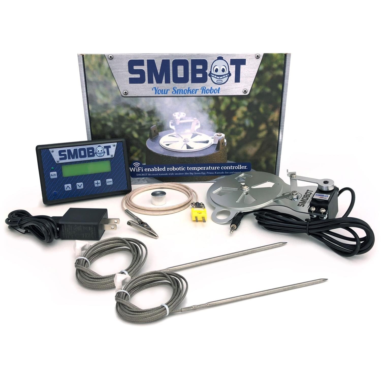 SMOBOT SMOBOT-A WiFi Kamado Grill & Smoker Temperature Controller for Primo - Kit - White Background