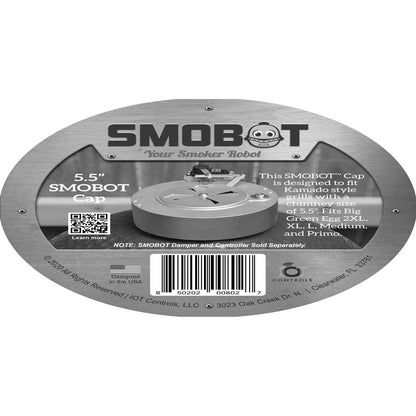 SMOBOT SMOBOT-A WiFi Kamado Grill & Smoker Temperature Controller for Primo - Cap Sticker - White Background