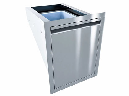 Sunstone Aruba Series Sleek Style 16-Inch Stainless Steel Trash Drawer with ABS Trash Bin - ARU-16TRD - Angled View