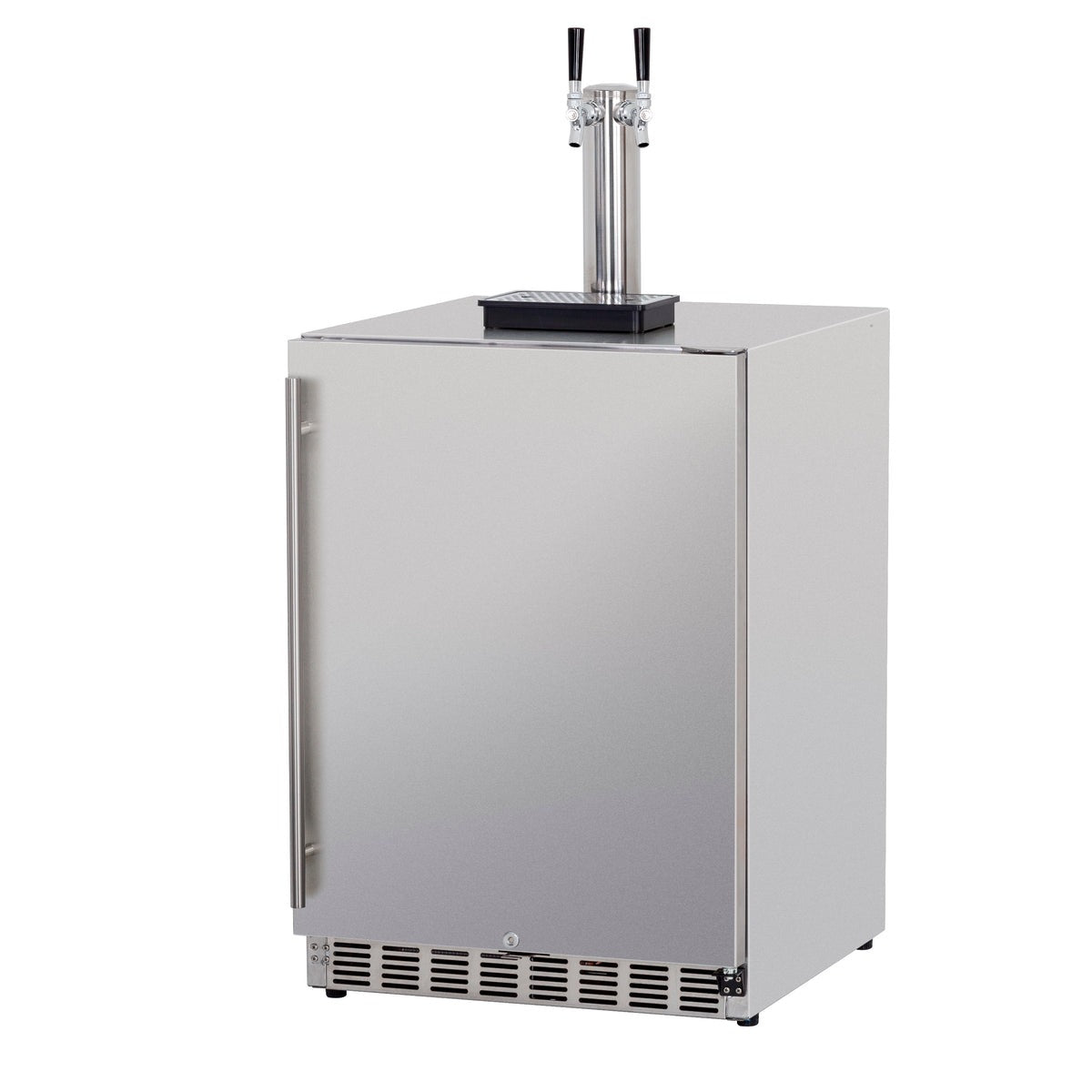 24" 6.6c Deluxe Outdoor Rated Kegerator Double Tower - RFR-24DK2 - Angled View