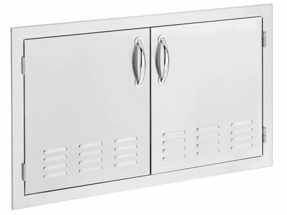 Summerset 33-Inch Stainless Steel Vented Double Access Door - SSDD-33V - Angled View