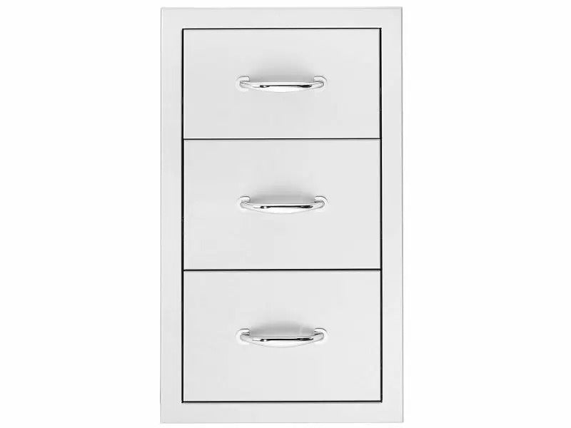 Summerset 17-Inch Stainless Steel Triple Drawers - SSDR3-17 - Front View