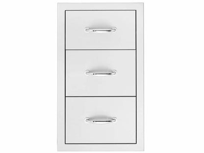 Summerset 17-Inch Stainless Steel Triple Drawers - SSDR3-17 - Front View