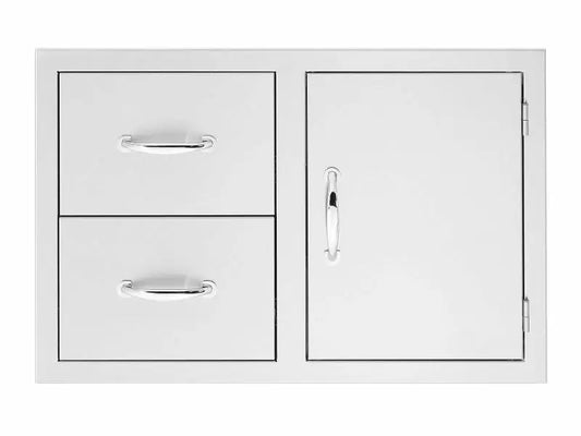 Summerset 30-Inch Stainless Steel 2 Drawer and Access Door Combo - SSDC2-30 - Open View