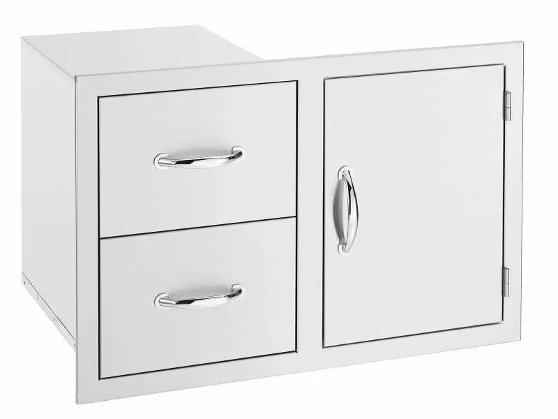 Summerset 30-Inch Stainless Steel 2 Drawer and Access Door Combo - SSDC2-30 - Angled View