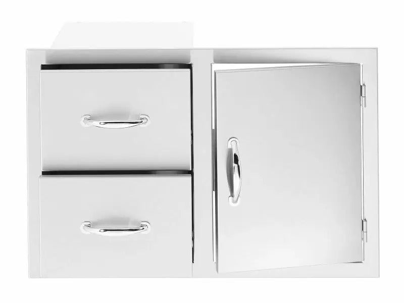 Summerset 30-Inch Stainless Steel 2 Drawer and Access Door Combo - SSDC2-30 - Open Front View