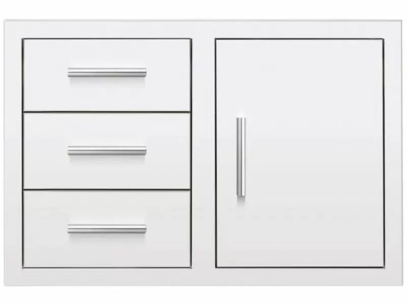 Summerset 33-Inch Stainless Steel Flush Mount 3-Drawer & Access Door Combo with Hidden Hinge - DC3-33