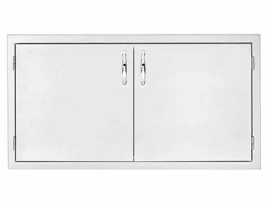 Summerset 36-Inch Stainless Steel 2-Drawer Dry Storage Pantry & Enclosed Cabinet Combo - SSDP-36DC - Front View