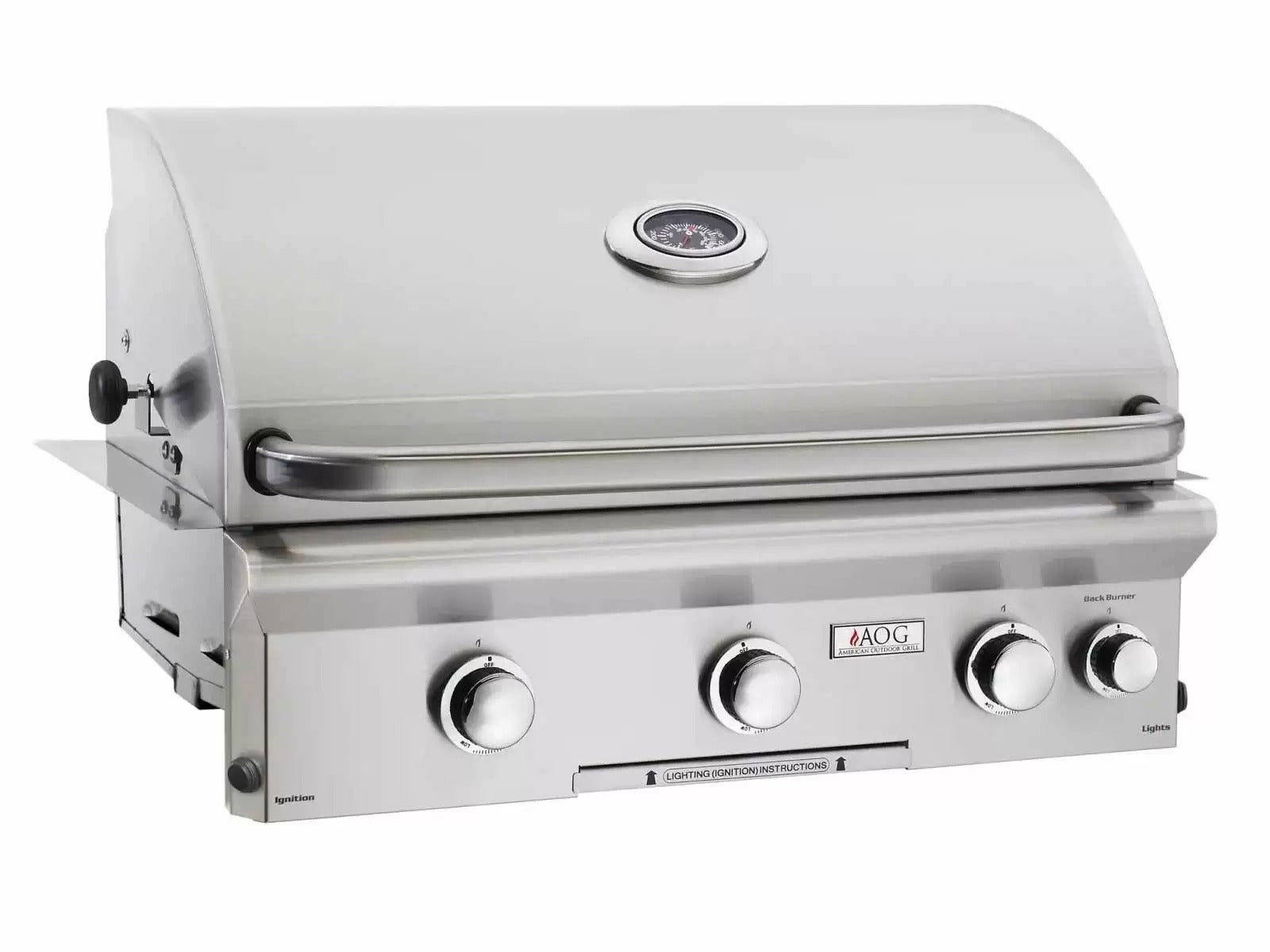 AOG 30" L-Series Island Bundle w/Concrete Grey Base & Polished Smoke Top - IP30LB-CGD-75SM - Grill With Four Knobs