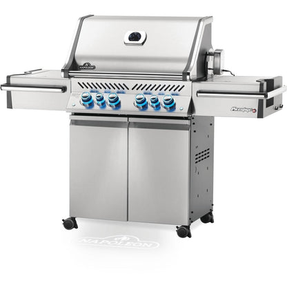 Napoleon Prestige PRO 500 Grill with Infrared Rear Burner and Infrared Side Burners - PRO500RSIBSS-3 (2019) - Angled View - White Background