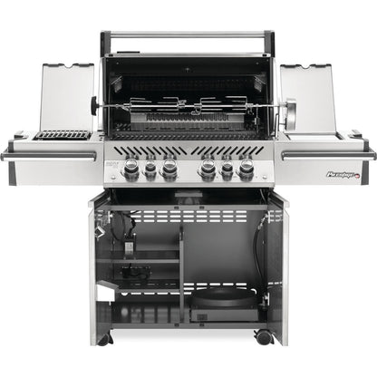 Napoleon Prestige PRO 500 Grill with Infrared Rear Burner and Infrared Side Burners - PRO500RSIBSS-3 (2019) - Open View - White Background