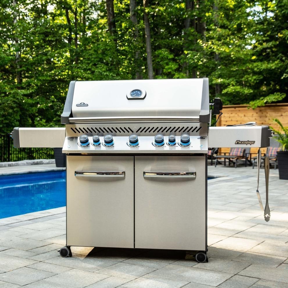 Napoleon Prestige 665 Grill with Infrared Rear Burner and Infrared Side Burner - P665RSIBSS (2019) - Lifestyle View