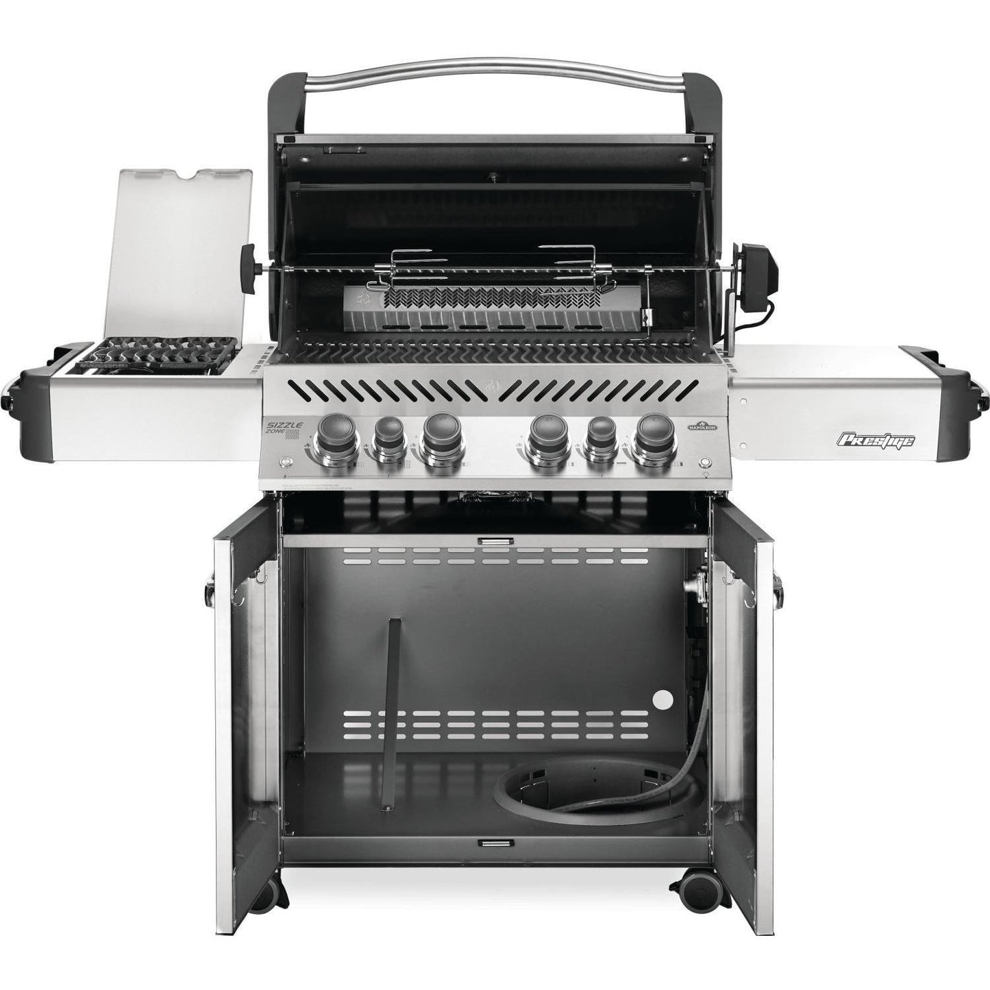 Napoleon Prestige 500 Grill with Infrared Rear Burner and Infrared Side Burner - Black - P500RSIBK-3 (2019) - Open View