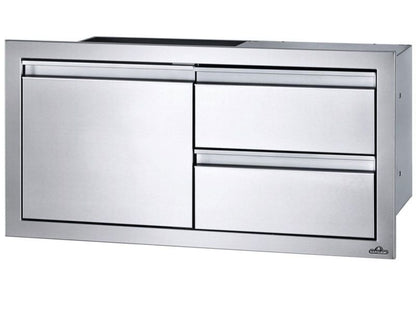 Napoleon 36-Inch Stainless Steel Single Door and Double Drawer Combo - BI-3616-1D2DR - Angled View