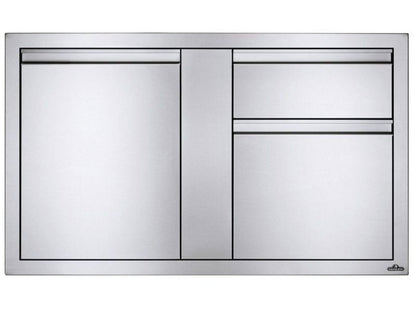 Napoleon 42-Inch Stainless Steel Large Single Door and Waste Bin Drawer - BI-4224-1D1W - Front View