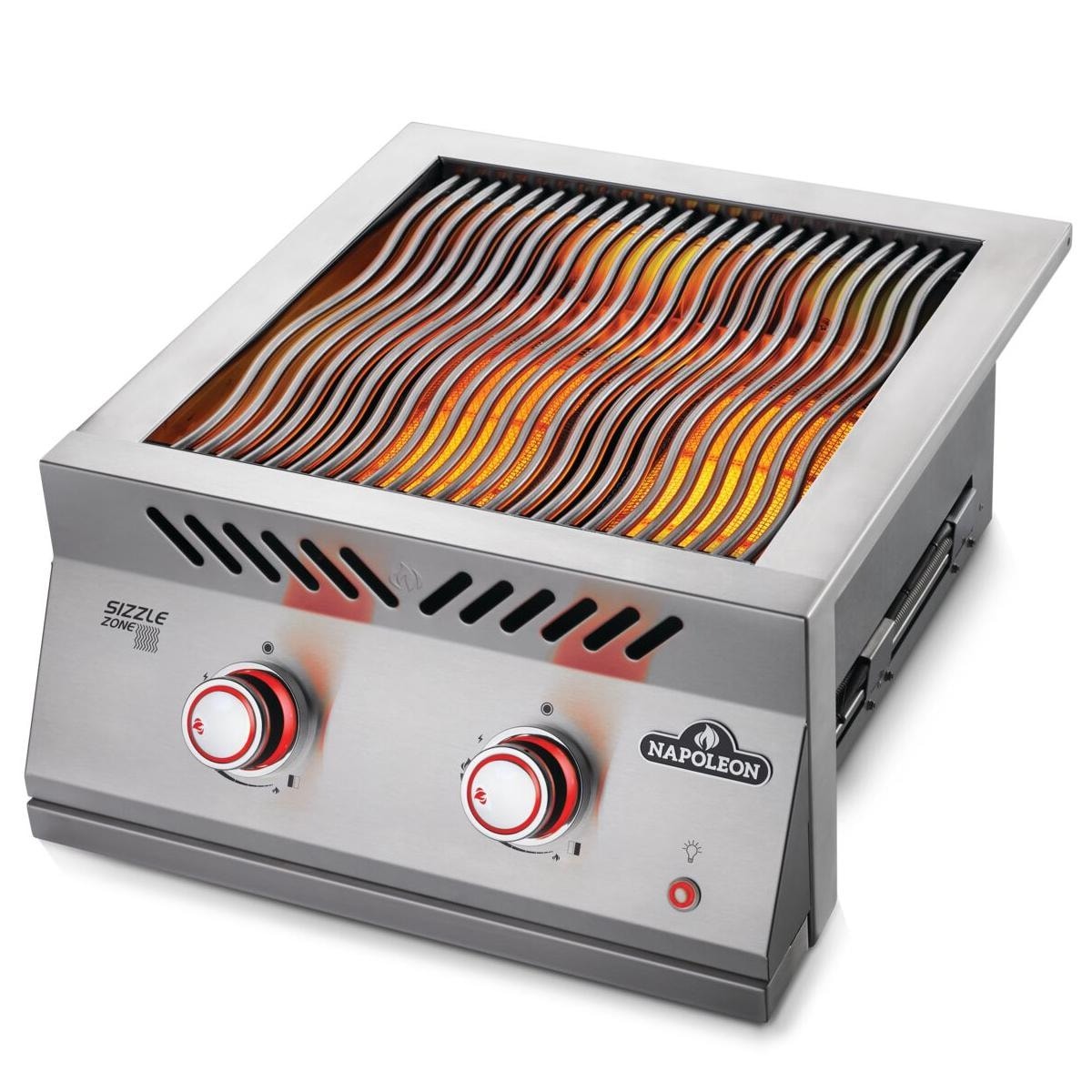 Napoleon BIB18IRSS Built-In 700 Series Dual Infrared Burner - Burners On