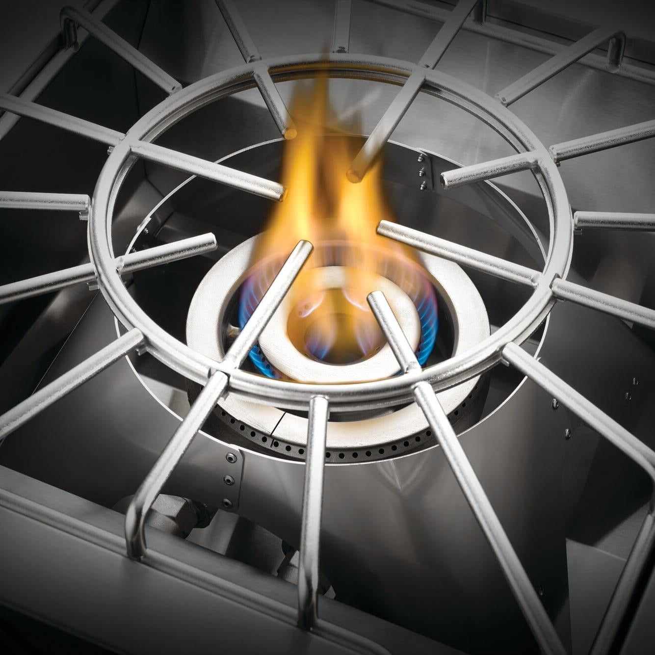 Napoleon BIB18PBSS Built-In 700 Series Power Burner - Inner Burner Ring On Detail With Grid