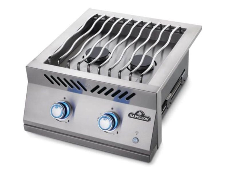 Napoleon Built-In 700 Series Dual Range Top Burner with Stainless Steel Cover - BIB18RTSS - Angled View