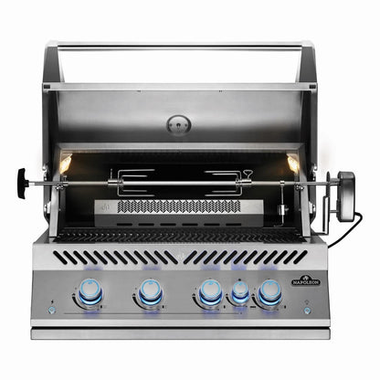 Napoleon BIG32RBSS-1 Grill - Front Lid Open With Rotisserie - White Background